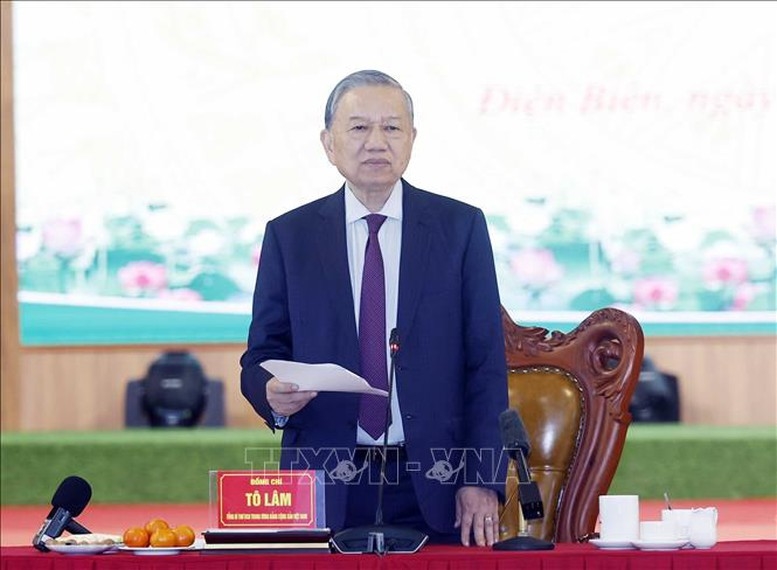 Tổng Bí thư Tô Lâm phát biểu tại buổi làm việc - Ảnh: TTXVN