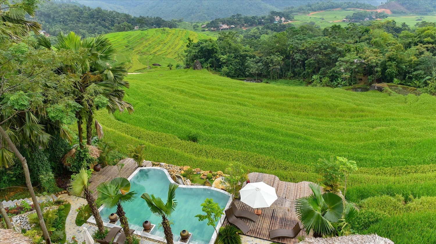 Không khí trong lành, cảnh sắc tươi đẹp đưa Pù Luông trở thành điểm đến hút khách dịp đầu năm.