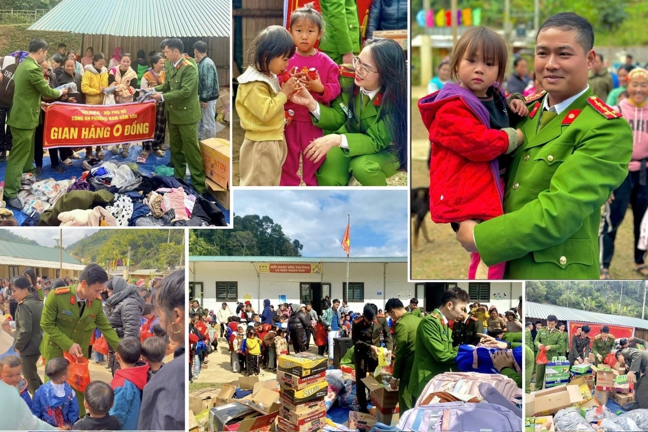 Những phần quà nghĩa tình được vận chuyển đến các bản vùng cao xã Sơn Thủy (ảnh CATH)