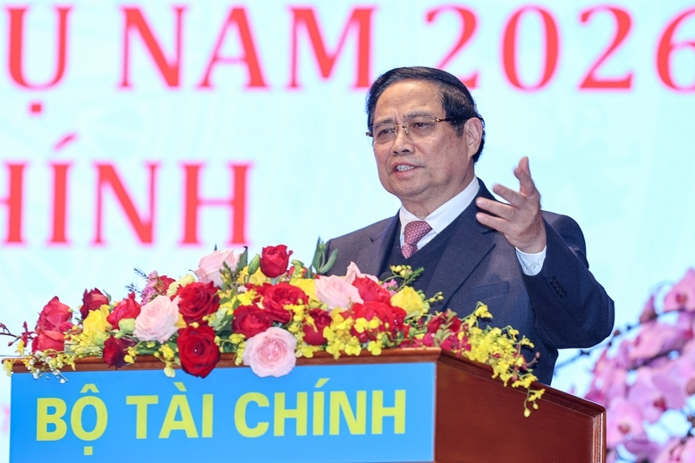 Thủ tướng khẳng định trong thành tựu chung của đất nước có đóng góp rất quan trọng của ngành tài chính - Ảnh: VGP/Nhật Bắc