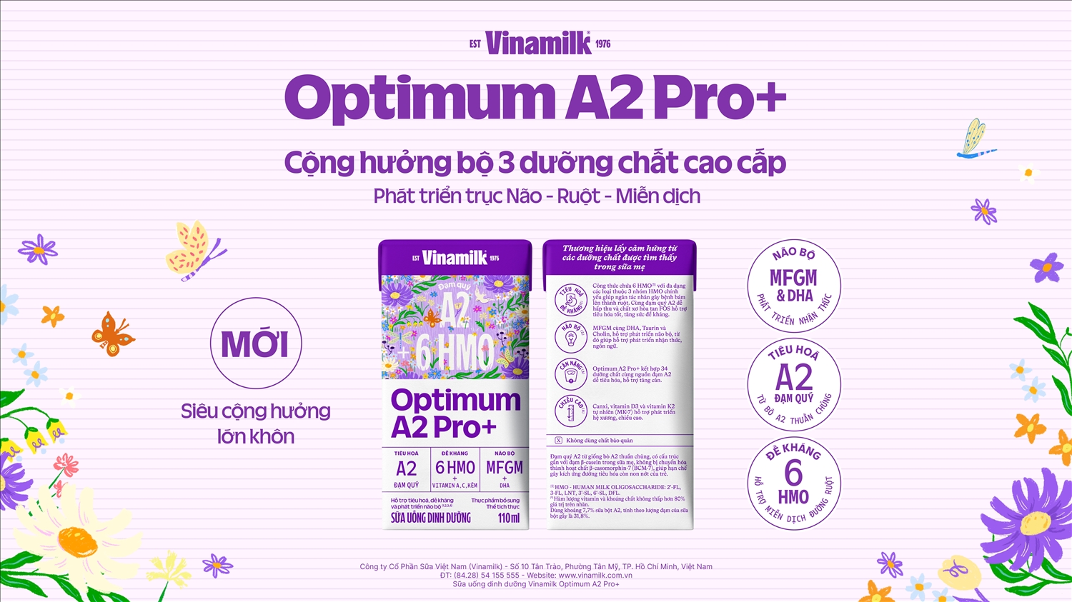 Vinamilk ra mắt Optimum A2 Pro+: Siêu sữa uống dinh dưỡng với lợi ích cộng hưởng vượt trội từ đạm quý A2 - 6 HMO - MFGM & DHA 2