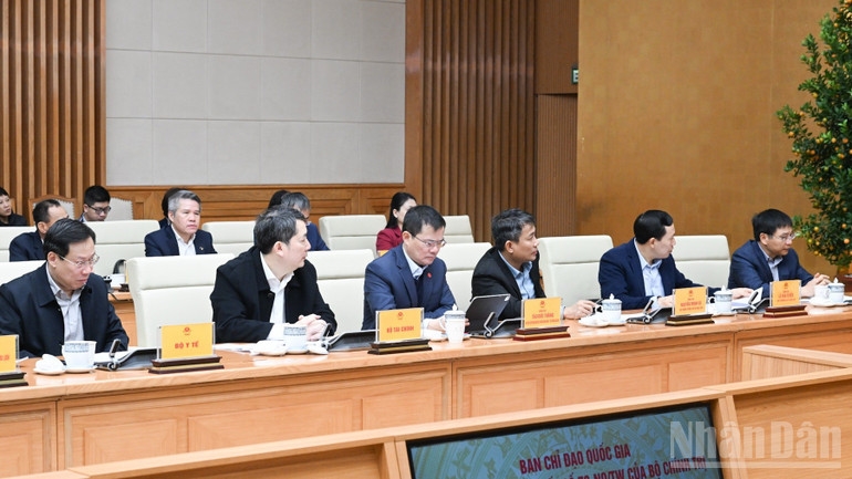 Lãnh đạo các bộ ngành, cơ quan tham dự phiên họp. (Ảnh: Trần Hải) 