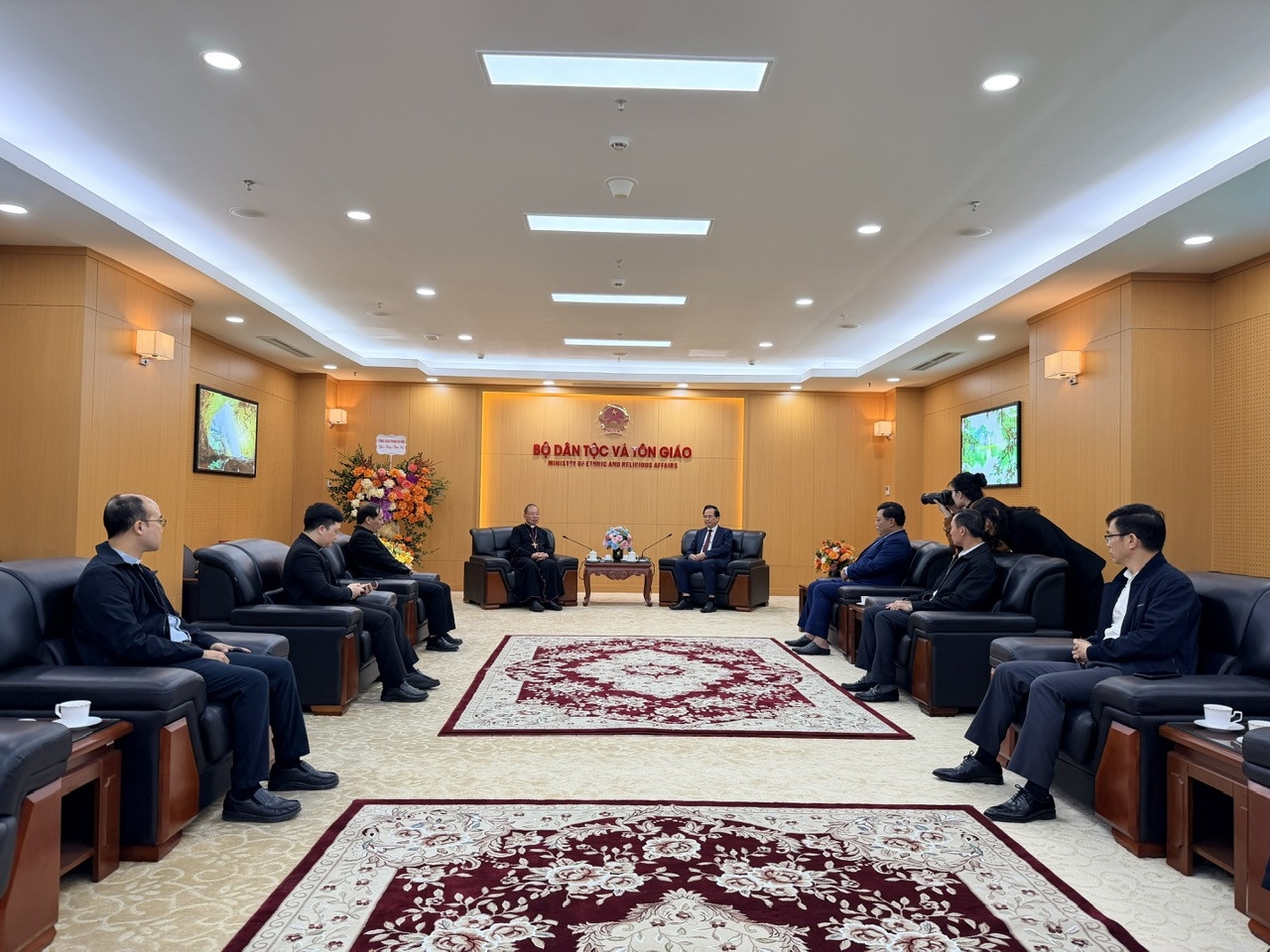 Toàn cảnh buổi tiếp. (Ảnh: Mạnh Cường)