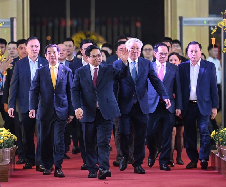 Thủ tướng Phạm Minh Chính tới dự lễ bế mạc Hội chợ mùa Xuân lần thứ nhất năm 2026 - Ảnh: VGP/Nhật Bắc