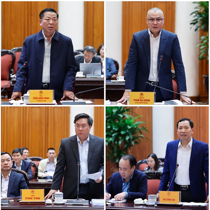 Các đại biểu báo cáo, phát biểu - Ảnh: VGP/Nhật Bắc