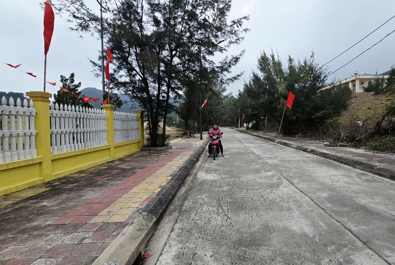 Cờ treo khắp các con đường, nóc nhà