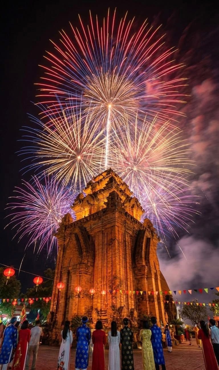 Quảng trường 10/3 tại Đắk Lắk trở thành tâm điểm với bữa tiệc ánh sáng mãn nhãn phục vụ nhân dân thưởng lãm.