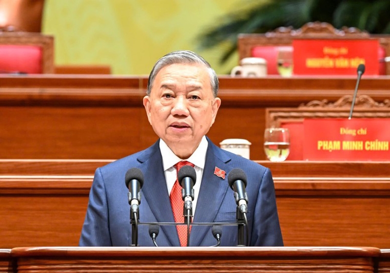 Tổng Bí thư Tô Lâm: Đảng muốn lãnh đạo lâu dài thì phải luôn tự hoàn thiện, tự làm mới, giữ vững bản chất cách mạng và tính tiên phong. (Ảnh: TTXVN)