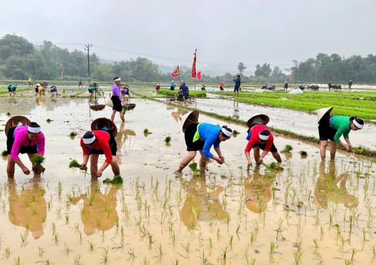 Lễ hội xuống đồng để cầu một năm mưa thuận gió hòa, mùa màng bội thu. Ảnh: ITN