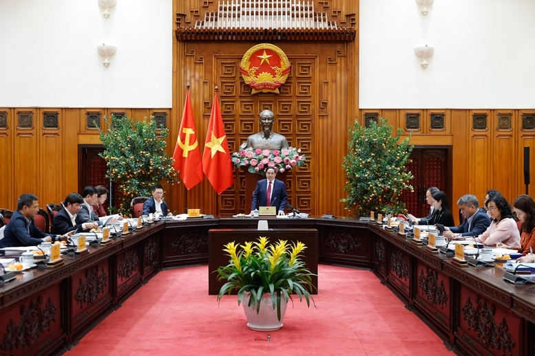 Thủ tướng Phạm Minh Chính, Trưởng Ban Chỉ đạo quốc gia về tài chính toàn diện, chủ trì Phiên họp lần thứ ba của Ban Chỉ đạo - Ảnh: VGP/Nhật Bắc