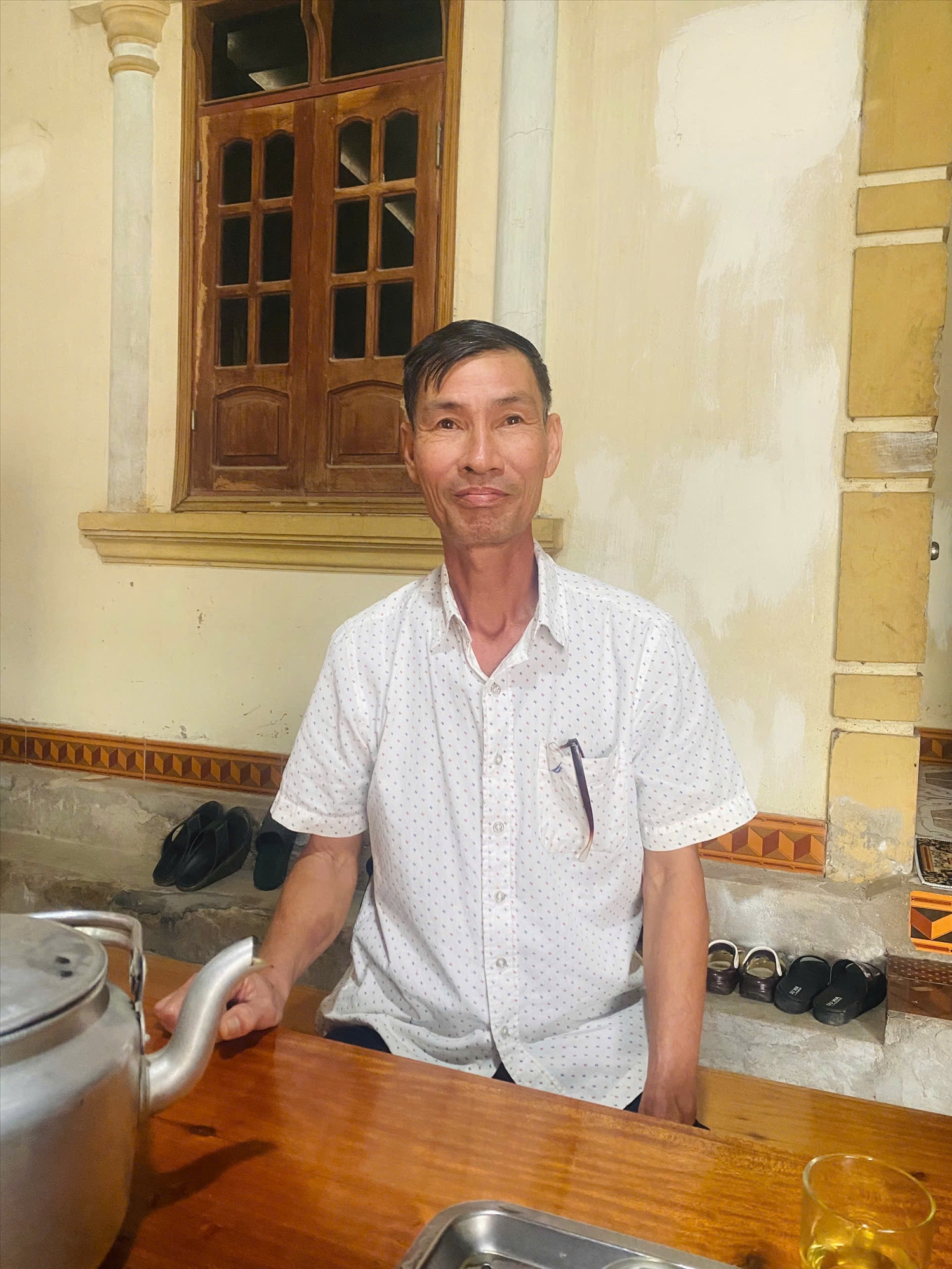 Ông Nguyễn Văn Thân, Người có uy tín trong đồng bào dân tộc Tày, xã Sơn Kim 1. 