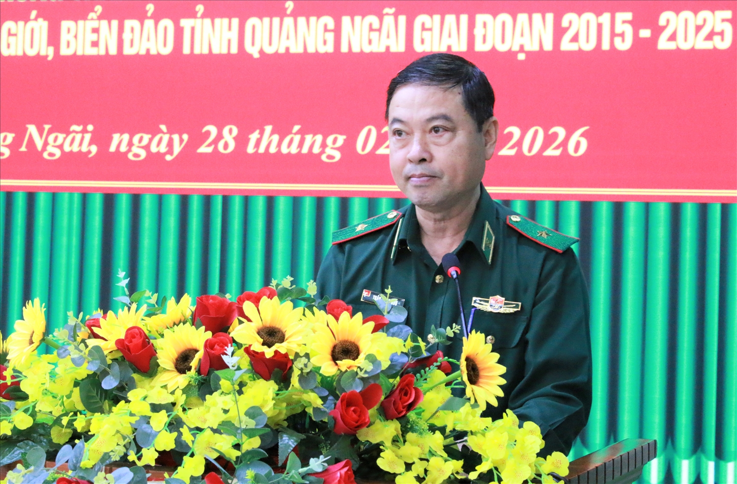 Thiếu tướng Trần Ngọc Hữu - Phó Tư lệnh Bộ đội Biên phòng phát biểu chỉ đạo tại Hội nghị. (Ảnh: Ngọc Chí)