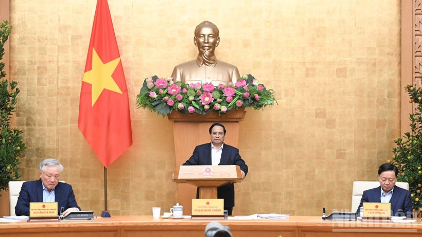 Thủ tướng Chính phủ Phạm Minh Chính chủ trì Phiên họp Chính phủ thường kỳ tháng 1/2026. (Ảnh: Trần Hải) 