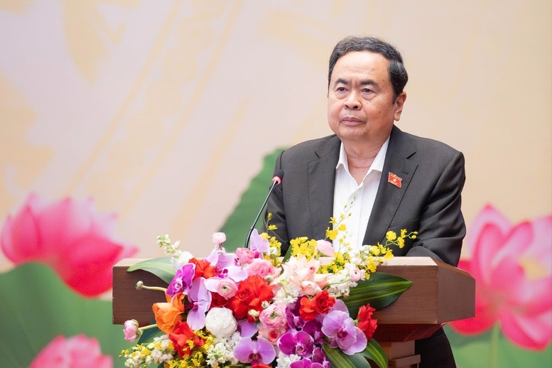 Chủ tịch Quốc hội Trần Thanh Mẫn phát biểu tại Hội nghị - Ảnh: VGP/Nhật Bắc