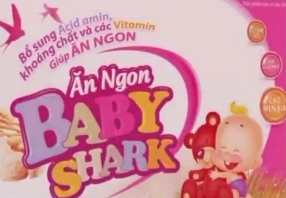 Sản phẩm ăn ngon Baby Shark nghi là giả. Ảnh: BYT