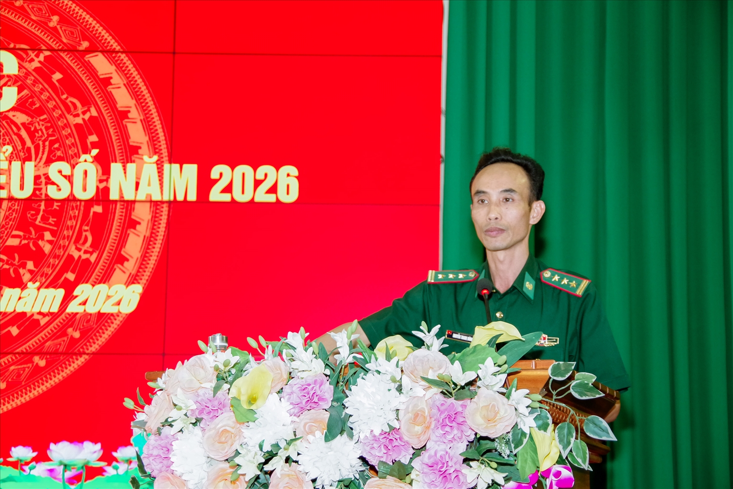 Thượng tá Nguyễn Thanh Đừng, Phó Chỉ huy trưởng, Tham mưu trưởng BĐBP thành phố phát biểu tại hội thi