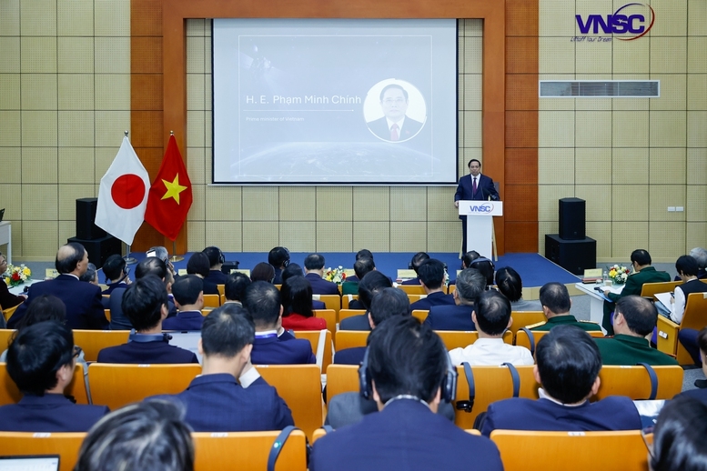 Thủ tướng Phạm Minh Chính phát biểu tại “Diễn đàn vũ trụ Việt Nam - Nhật Bản 2026 - Ảnh: VGP/Nhật Bắc
