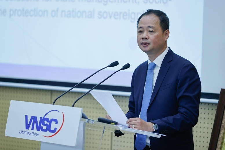 Chủ tịch Viện Hàn lâm Khoa học và Công nghệ Việt Nam Trần Hồng Thái phát biểu - Ảnh: VGP/Nhật Bắc