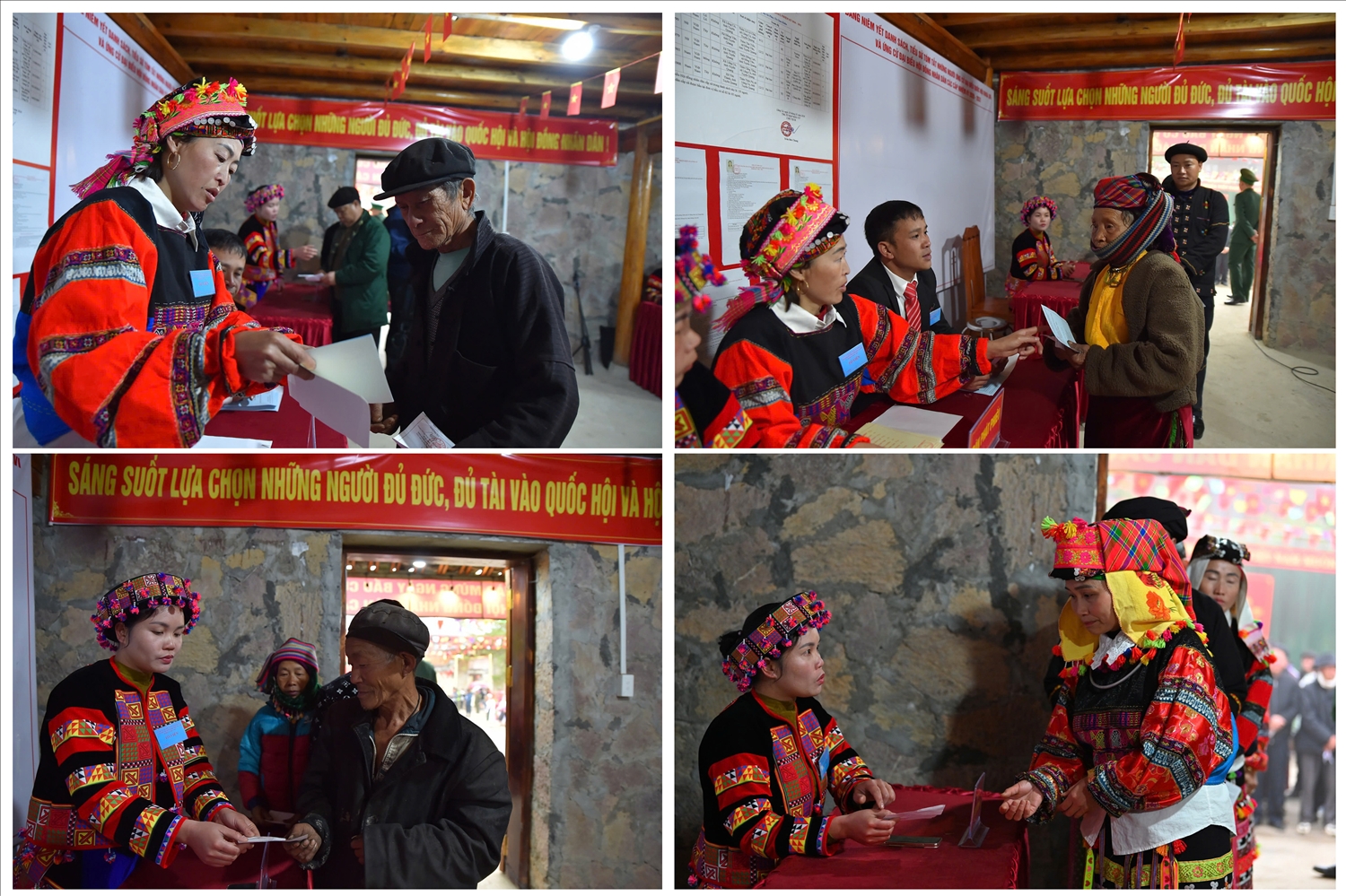 Tại các khu vực bỏ phiếu, cử tri chấp hành tốt hướng dẫn của tổ bầu cử, tham gia bỏ phiếu với tinh thần trách nhiệm cao.