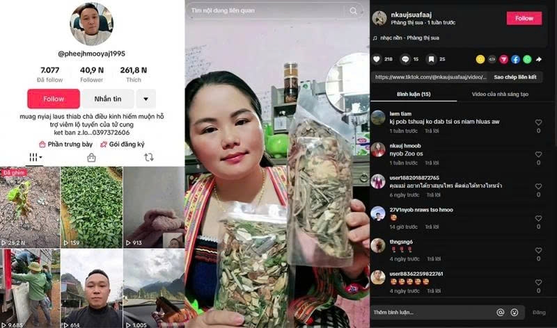 Đối tượng Giàng A Cu và Phàng Thị Sua quảng cáo bán hàng trên mạng xã hội. Ảnh: ITN