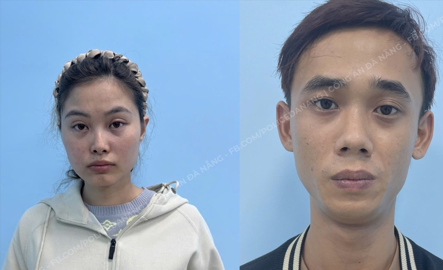 Vợ chồng Nguyễn Thị Vọng và Nguyễn Hoài Nam bị tạm giữ để phục vụ điều tra. (Ảnh Công an cung cấp)