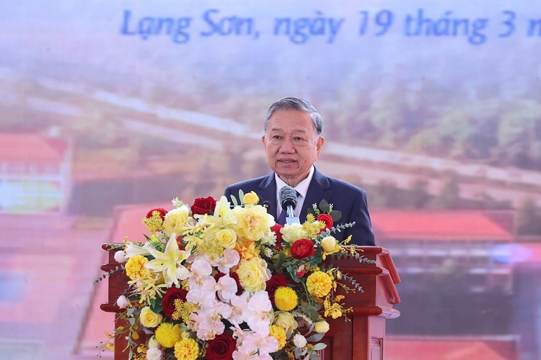 Tổng Bí thư Tô Lâm phát biểu chỉ đạo tại Lễ khởi công, động thổ - Ảnh: VGP/Nhật Bắc