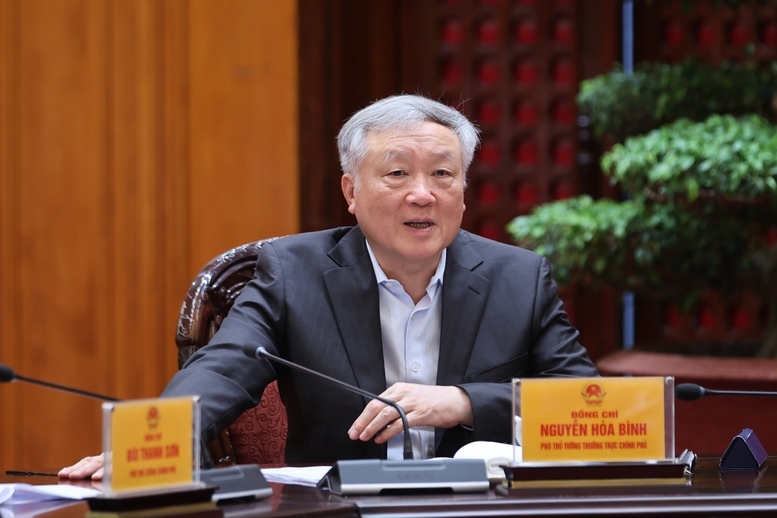 Phó Thủ tướng Thường trực Chính phủ Nguyễn Hòa Bình phát biểu - Ảnh: VGP/Nhật Bắc