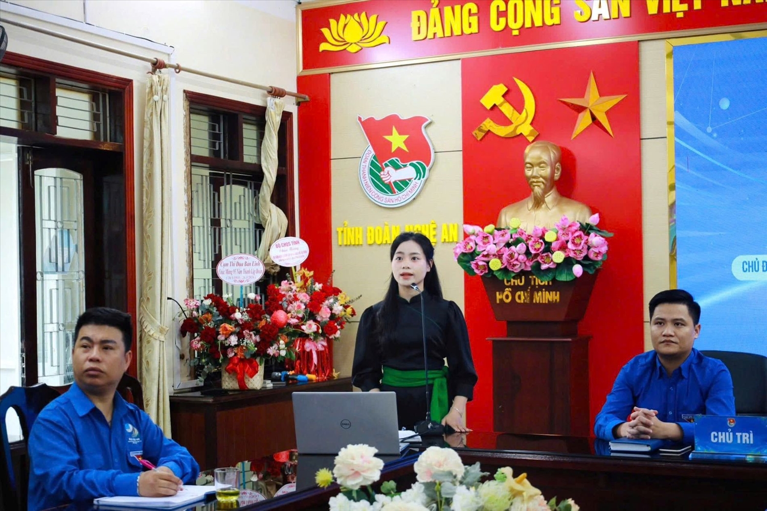 Lo Thị Bảo Vy tham gia Diễn đàn “Tiếng nói tuổi trẻ - Hành động của Đoàn” tổ chức vào chiều 19/3 - Ảnh: NVCC