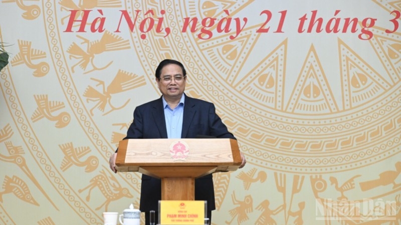 Thủ tướng Chính phủ Phạm Minh Chính phát biểu ý kiến tại Phiên họp lần thứ nhất năm 2026 của Ban Chỉ đạo An ninh mạng quốc gia. (Ảnh: Trần Hải) 