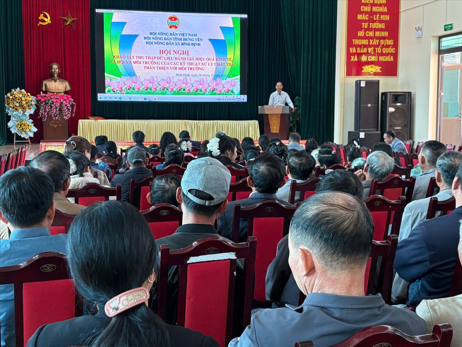 Hội nghị thu thập thông tin về số liệu về xử lý rác thải để thực hiện công tác đánh giá dự án tại xã Bình Định, tỉnh Hưng Yên