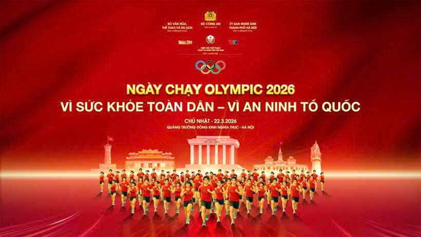 Khởi động Ngày chạy Olympic - Vì sức khỏe toàn dân - vì an ninh Tổ quốc năm 2026. Ảnh: ITN