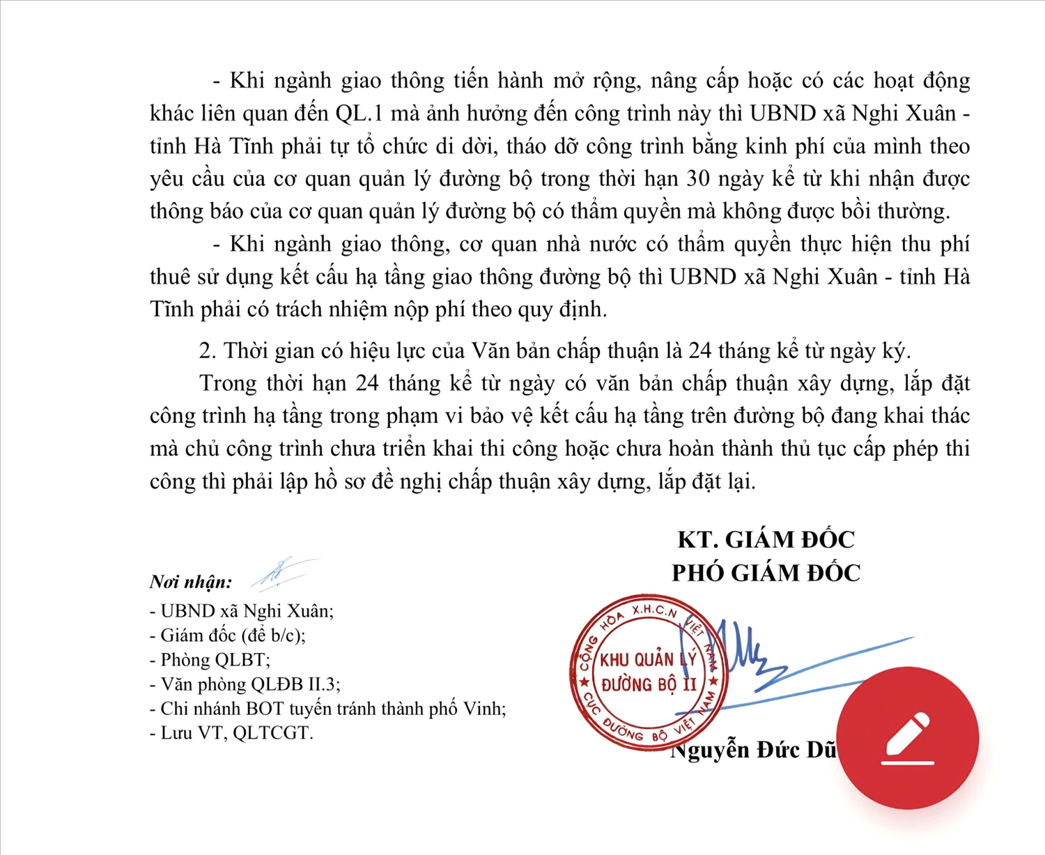 Khu Quản lý đường bộ II (Cục Đường bộ Việt Nam) vừa ban hành văn bản số 372/KQLĐBII-QLTCGT