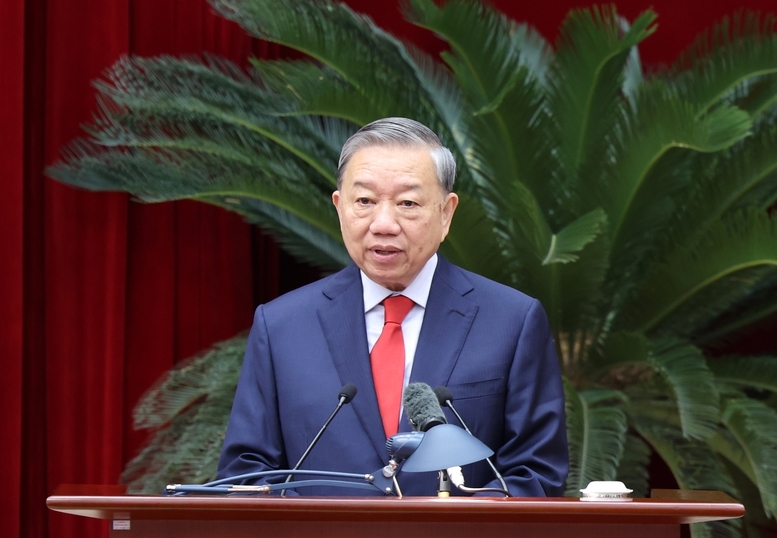 Tổng Bí thư Tô Lâm: Phải nhận thức thật sâu sắc rằng đây là Hội nghị đặt nền móng vận hành cho cả nhiệm kỳ - Ảnh VGP/Đức Tuân