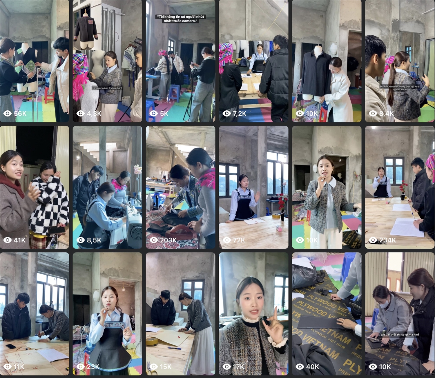 Hành trình lan lỏa các sản phẩm may đo thổ cẩm của Gấm đã thu hút hàng trăm nghìn lượt xem trên các nền tảng số. Bên cạnh đó, Gầm còn đăng tải các video hướng dẫn chi tiết cho chị em người DTTS địa phương