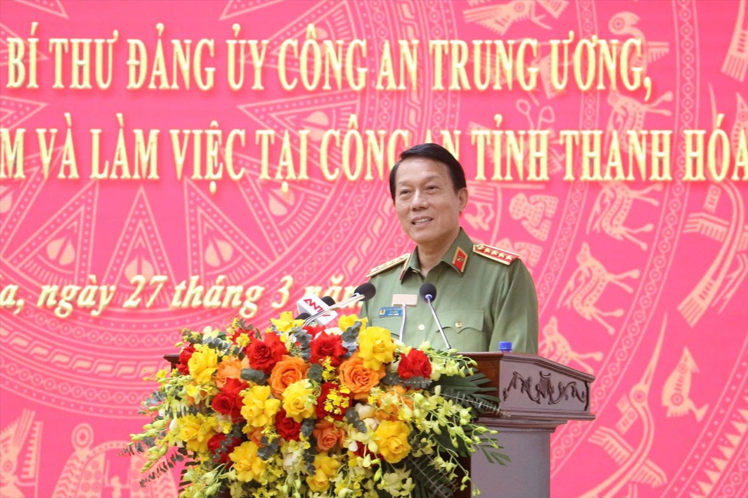 Đại tướng Lương Tam Quang, Ủy viên Bộ chính trị, Bộ trưởng Bộ Công an phát biểu chỉ đạo tại Hội nghị