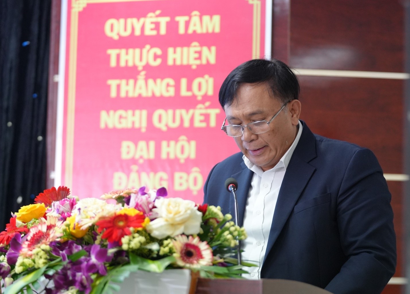 Đồng chí Trần Phú Thái phát biểu chỉ đạo tại chương trìn.h Ảnh: Kiều Anh