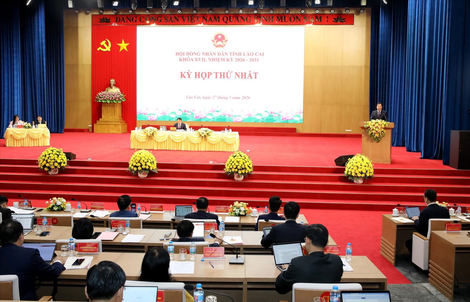 Kỳ họp thứ nhất HĐND tỉnh Lào Cai nhiệm kỳ 2026 -2031 để bầu các chức danh và xem xét, quyết định những nội dung thuộc thẩm quyền (Ảnh Trọng Bảo)