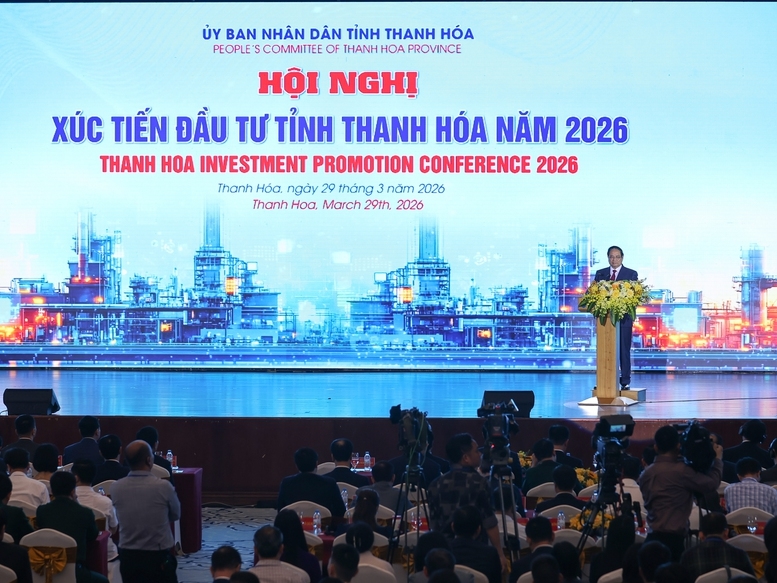 Thủ tướng khẳng định Thanh Hóa có nhiều tiềm năng khác biệt, cơ hội nổi trội, lợi thế cạnh tranh, đã đạt được nhiều kết quả quan trọng nhưng cũng còn nhiều khó khăn - Ảnh: VGP/Nhật Bắc