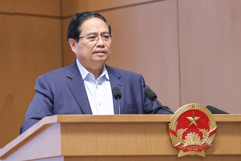 Thủ tướng Chính phủ chỉ rõ các nhóm nhiệm vụ, giải pháp trọng tâm thời gian tới - Ảnh: VGP/Nhật Bắc