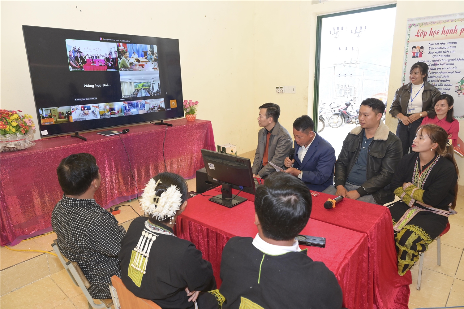 Các điểm trường được huy động để triển khai mô hình Thôn số (Ảnh Trọng Bảo)