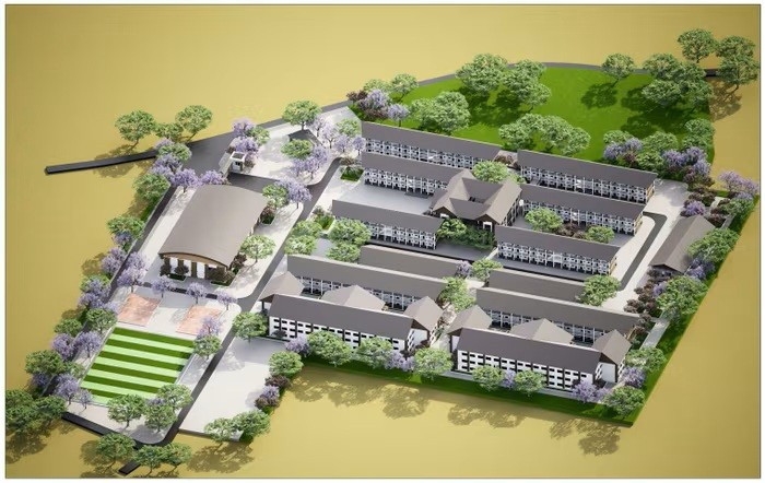 Phối cảnh công trình trường phổ thông nội trú liên cấp tại các xã biên giới đất liền (Ảnh TL).