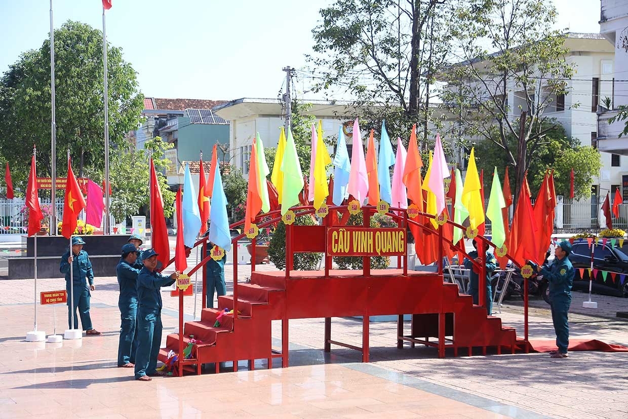 Công tác chuẩn bị về cơ sở vật chất, trang trí khánh tiết, phương án bảo đảm an ninh cho lễ giao, nhận quân được chuẩn bị nghiêm trang. (Ảnh: H.P)