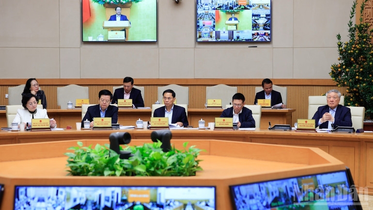 Các Phó Thủ tướng Chính phủ tham dự phiên họp. (Ảnh: TRẦN HẢI)