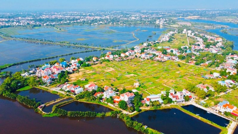 Làng rau Trà Quế nhìn từ trên cao (ảnh st)