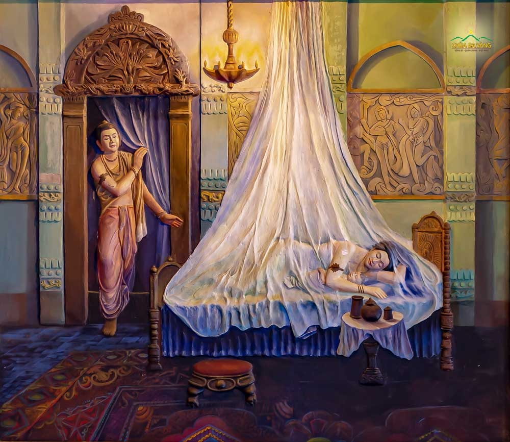 Thái tử Tấ Đạt Đa từ biệt vợ con đi tìm con đường chân lý