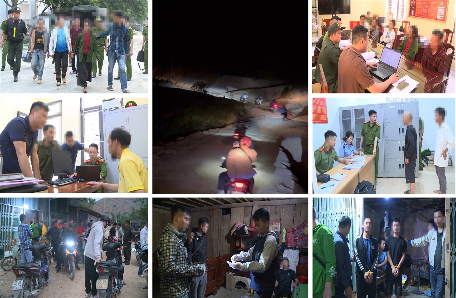 Các đối tượng liên quan đến hành vi mua bán, tàng trữ, sử dụng trái phép chất ma túy tại 10 xã biên giới bị lực lượng Công an bắt giữ, xử lý.