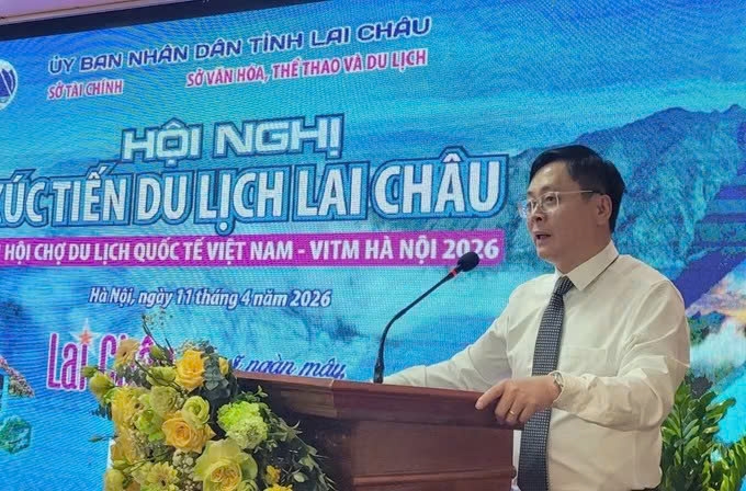 Ông Nguyễn Đình Hùng, Phó Giám đốc Sở Tài chính Lai Châu phát biểu khai mạc.Ảnh Phương Thanh/TTXVN