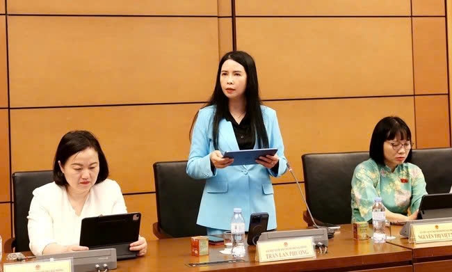 Bà Trần Lan Phương, Phó Chủ tịch Thường trực Hội LHPN Việt Nam, Đoàn Đại biểu Quốc hội TP. Hải Phòng đề xuất Chính phủ nghiên cứu các gói hỗ trợ đặc thù để phụ nữ phát triển kinh tế. Ảnh PNVN