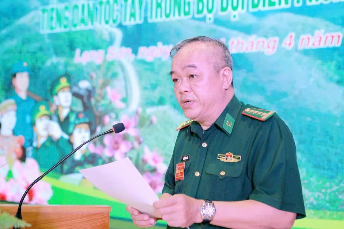 Đại tá Nguyễn Văn Khanh, Phó Tham mưu trưởng Bộ đội Biên phòng, Trưởng Ban Tổ chức hội thi, phát biểu tại chương trình