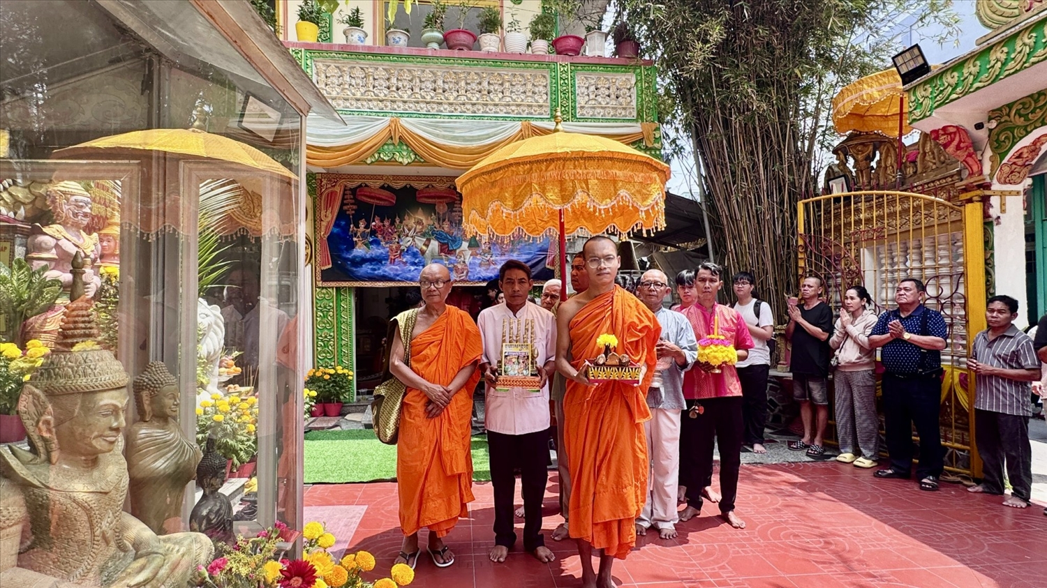 Nghi lễ đón Chư thiên hộ thế năm 2026 mừng Chôl Chnăm Thmây tại chùa Pitu Khosa Rangsay
